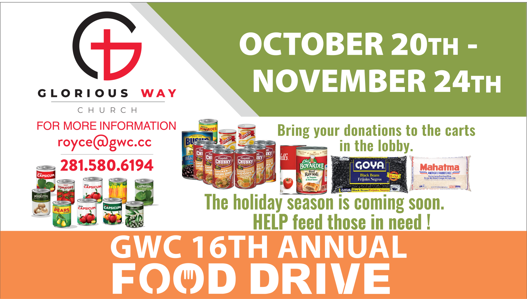 GWC 16th Annual Fall Food Drive