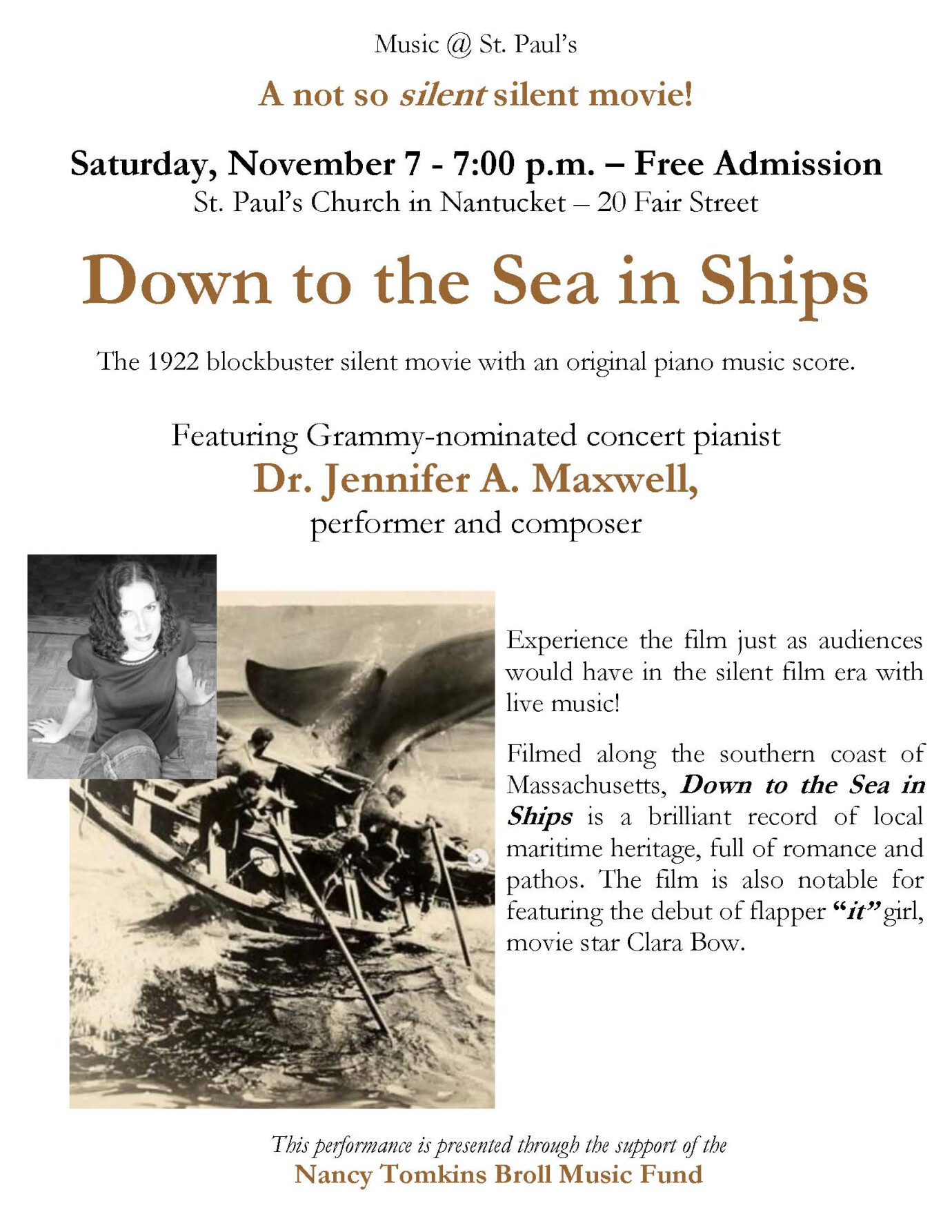 7:00pm A not so silent silent movie 