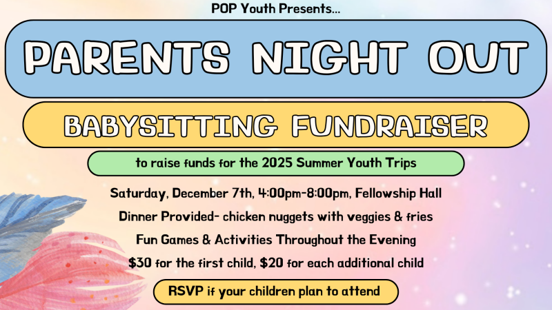 Youth Group Parents' Night Out Fundraiser