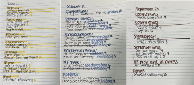 Handwritten Planning Templates