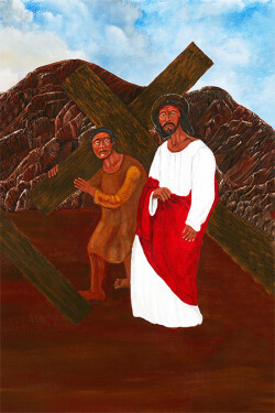 The Fifth Station: Simon Helps Jesus Carry His Cross