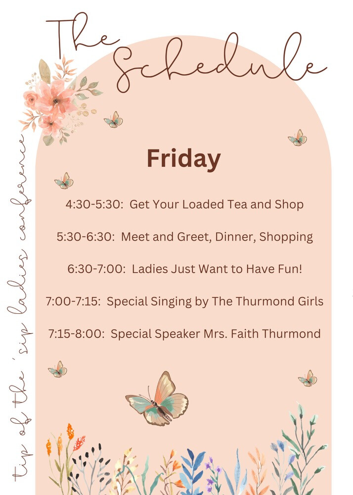 Ladies Conference Friday Schedule