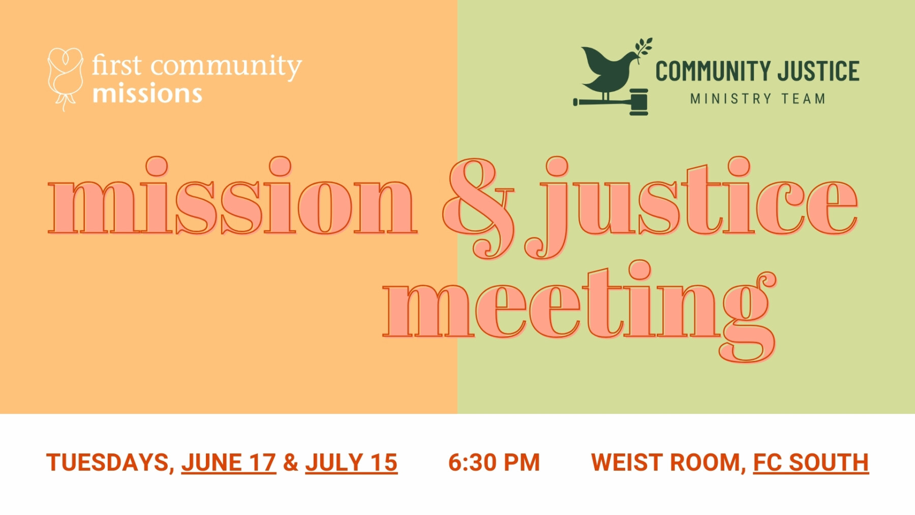Mission & Community Justice All Ministry Team Meeting