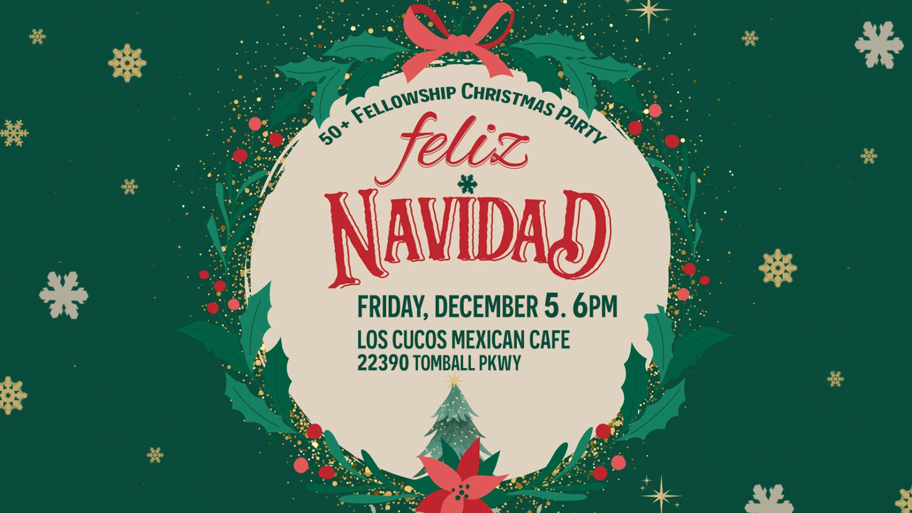 50+ Fellowship: Christmas Party at Los Cucos Mexican Cafe
