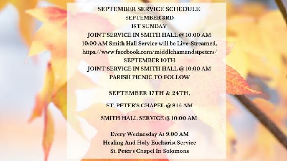 10:00 AM - Holy Eucharist Service Smith Hall   