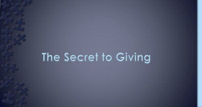 The Secret to Giving