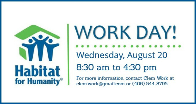 Habitat Work Day, 8:30 am to 4:30 pm