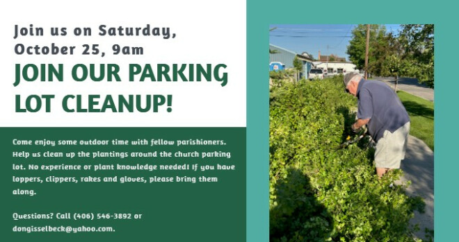 Parking Lot Cleanup, 9 am to 12 noon