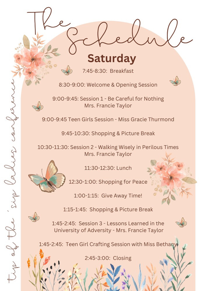 Ladies Conference Saturday Schedule