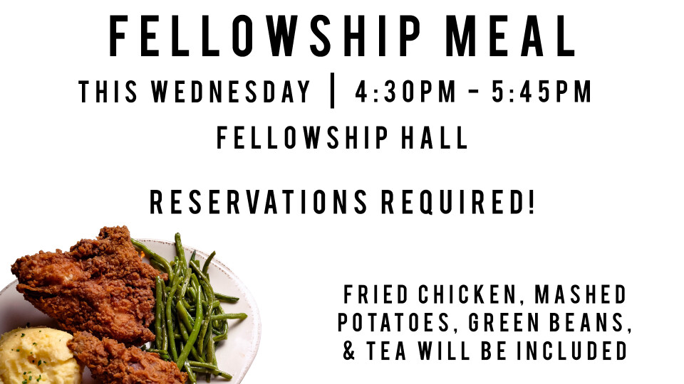 This Weeks Fellowship Meal (Fried Chicken)