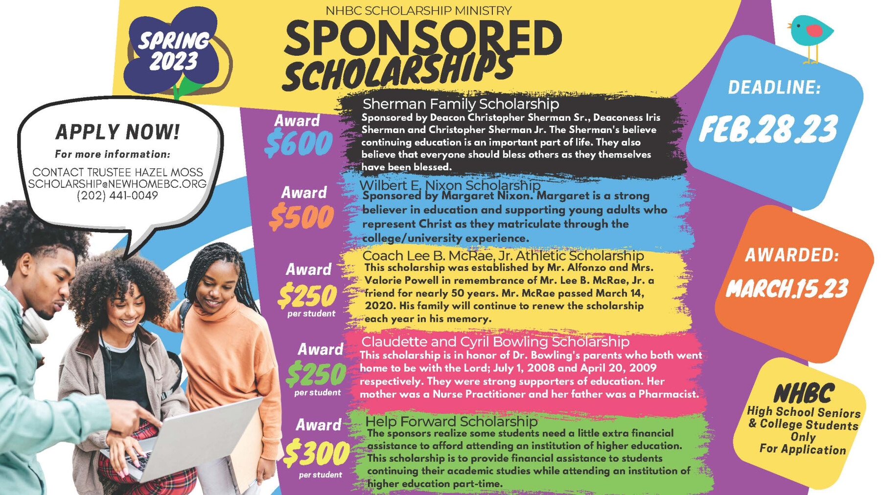 2023 Sponsored Scholarship (Due by Feb 28, 2023) 