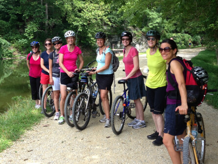 Women from City's Gate on a biking trip