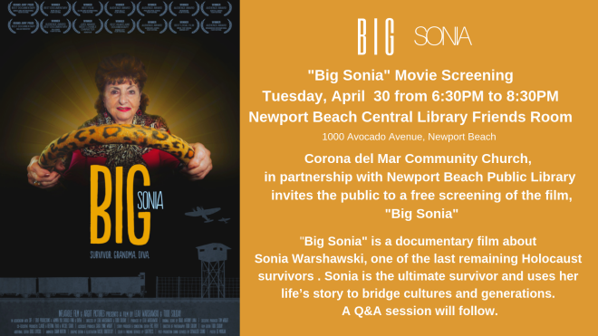 "BIG SONIA" Free Movie Night