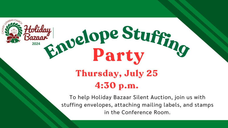 Holiday Bazaar Envelope Stuffing Party