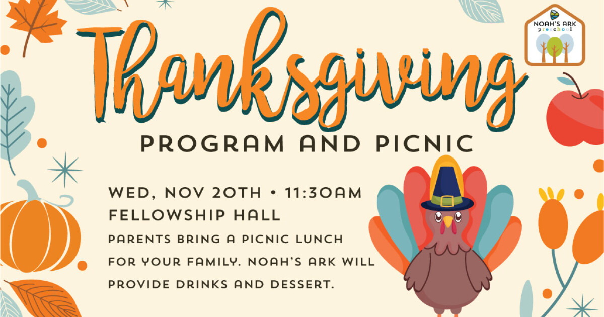 Noah’s Ark Preschool Thanksgiving Program and Picnic | Lake Grove ...