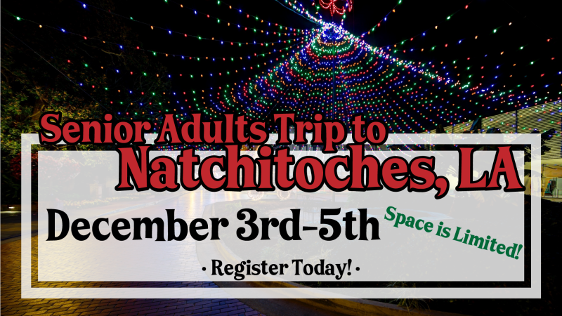 Sr Adult trip to Natchitiches, LA