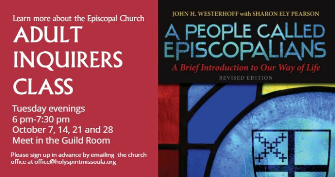 Adult Inquirers Class, 6 pm