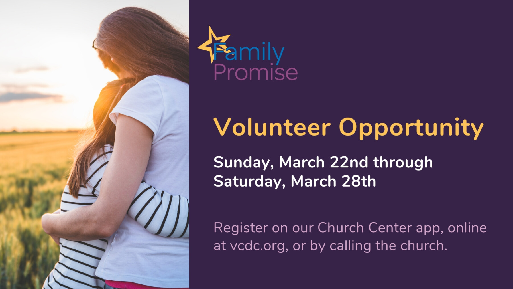 Family Promise Volunteer Opportunity 