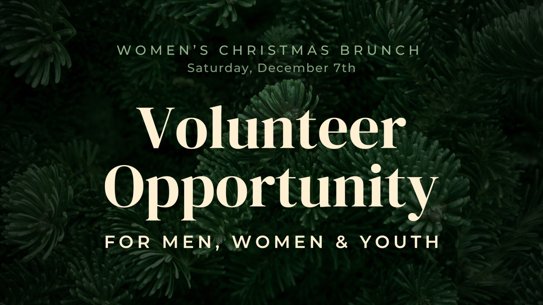 Women's Christmas Brunch Volunteer Opportunity