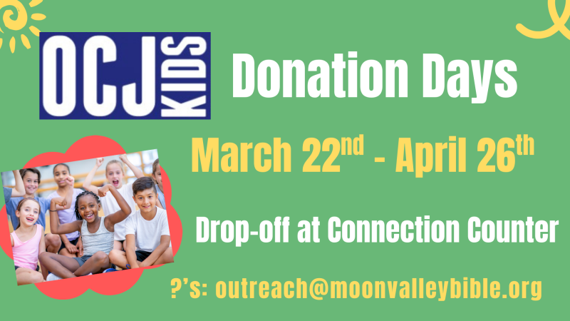 OCJ Kids Donation Days
