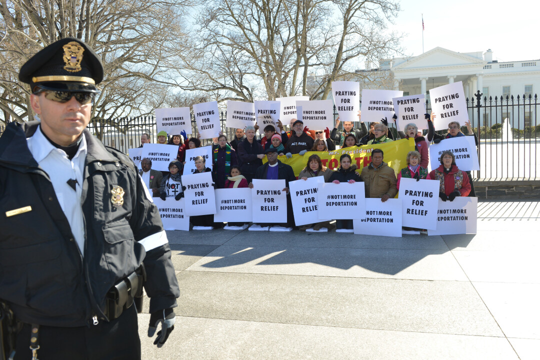 religious leaders protesting deportation outside the whitehouse