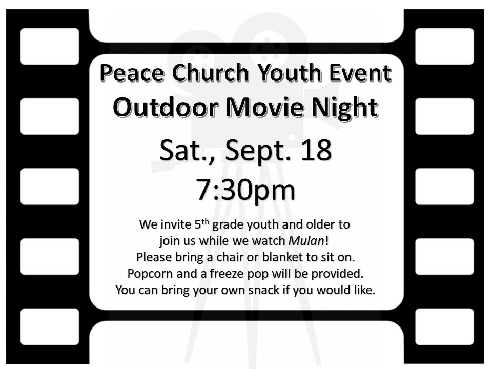 Youth Outdoor Movie Event Grades 5th - beyond