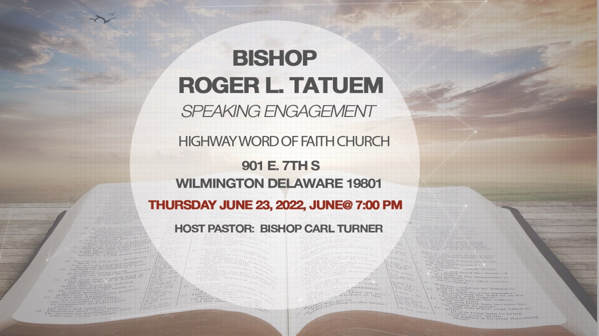 Bishop Tatuem speaking engagement june 23