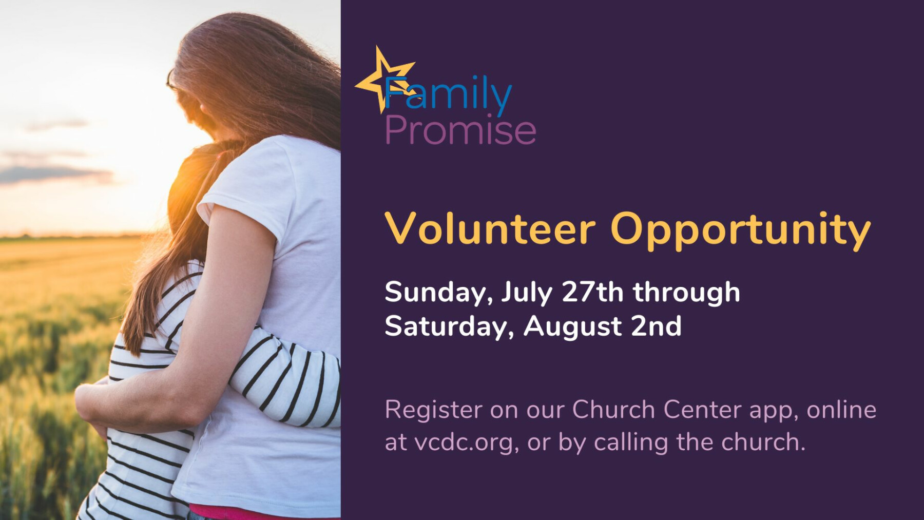 Family Promise Volunteer Opportunity