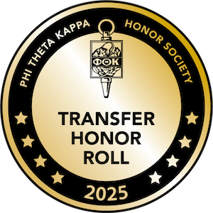 Phi Theta Kappa Honor Society Transfer Honor Roll Badge