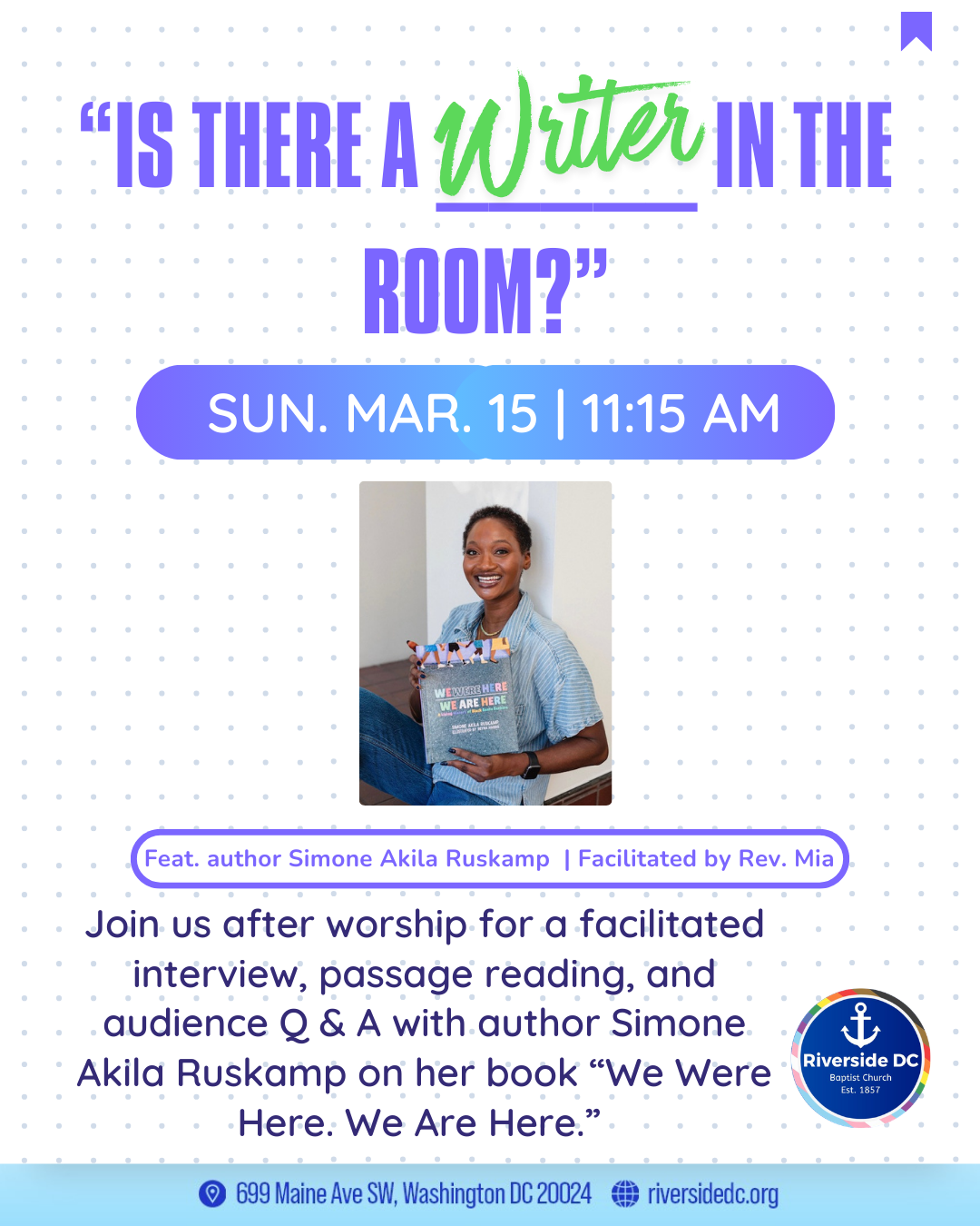 "Is There a Writer in the Room?" - March 15