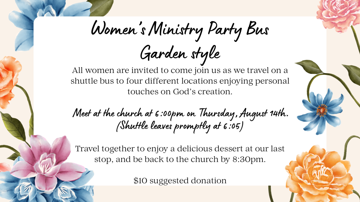 Women's Ministry Party Bus Garden Style