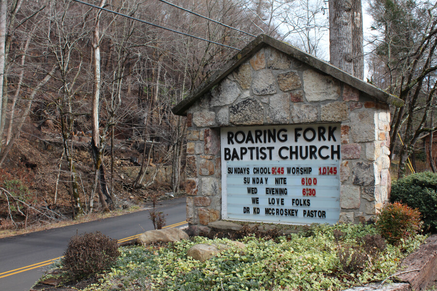 Sign for the church