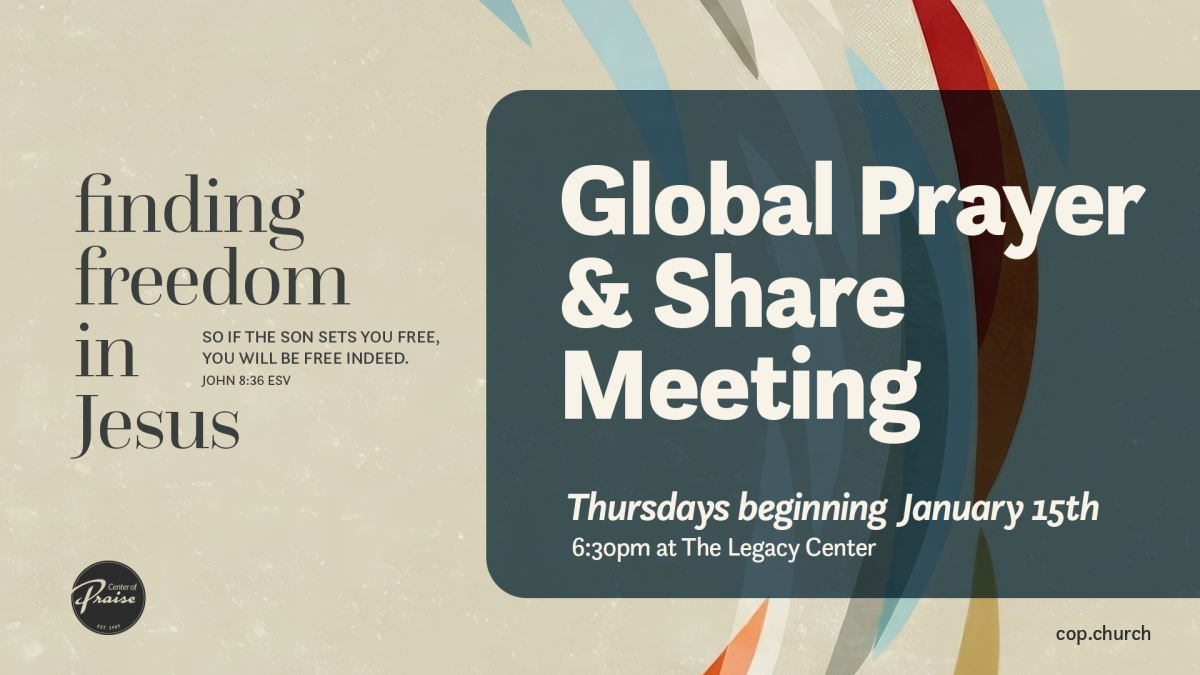 Holiday Break:  Global Prayer and Share Meeting
