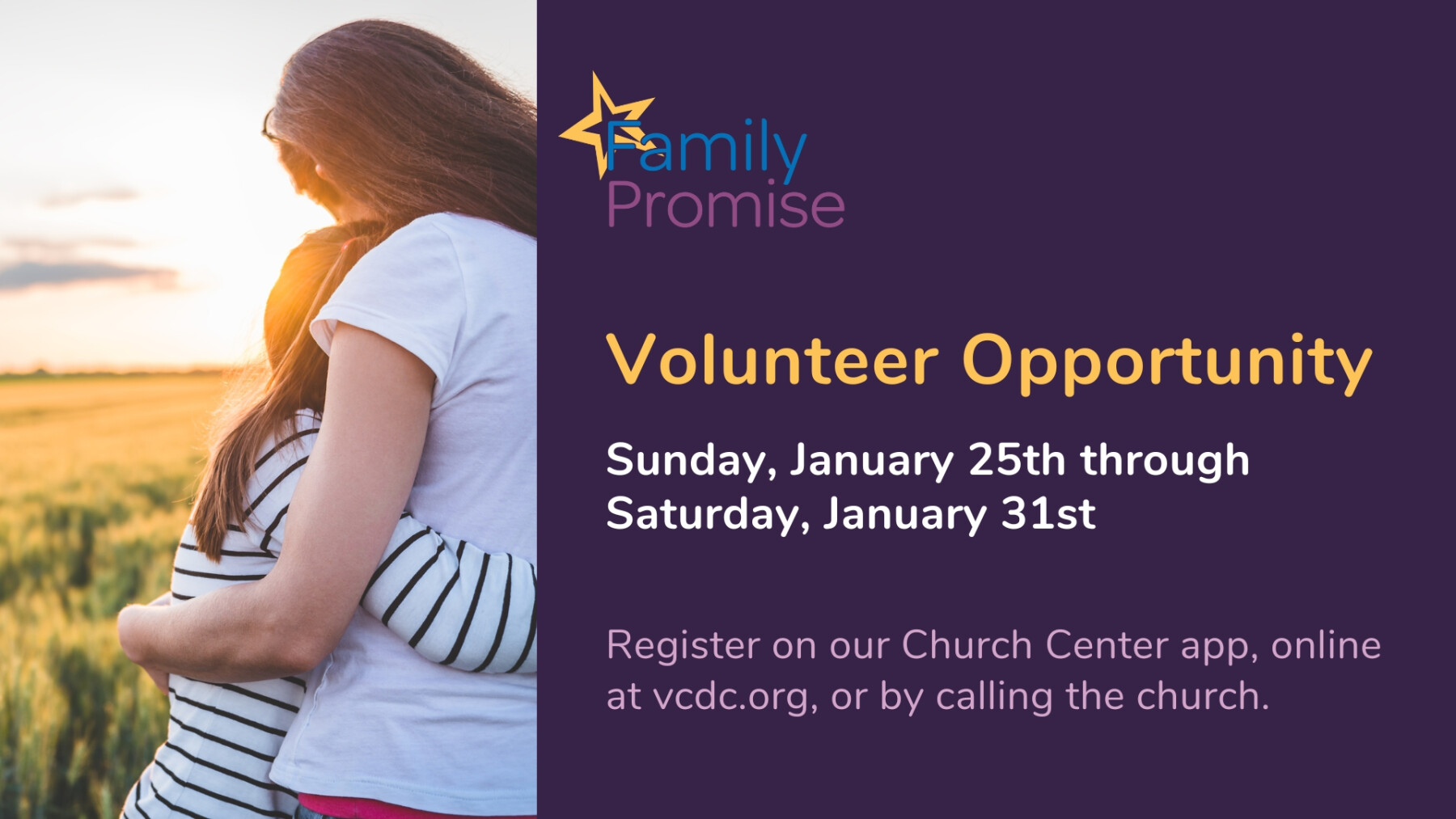 Family Promise Volunteer Opportunity