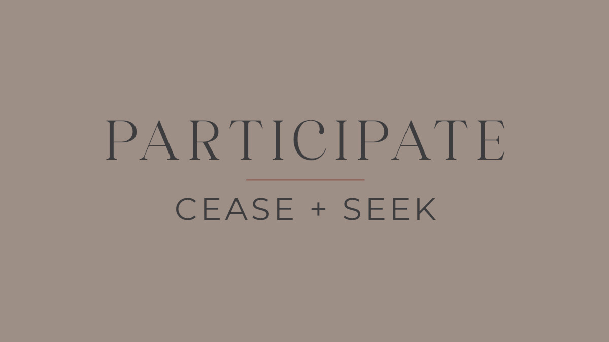 Participate: Cease + Seek