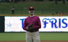 Bishop Sumner Throws First Pitch at Roughriders game