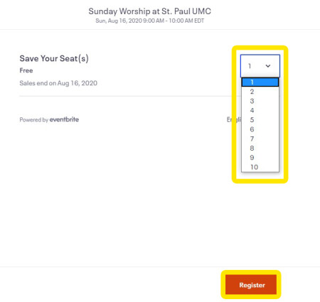 select number of seats