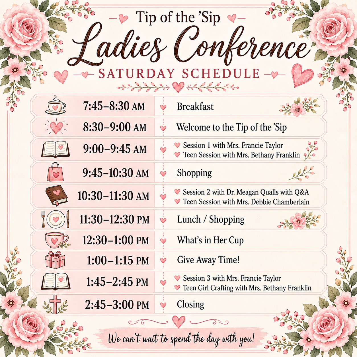 Ladies Conference Saturday Schedule