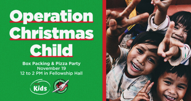 Operation Christmas Child Pizza & Packing Party