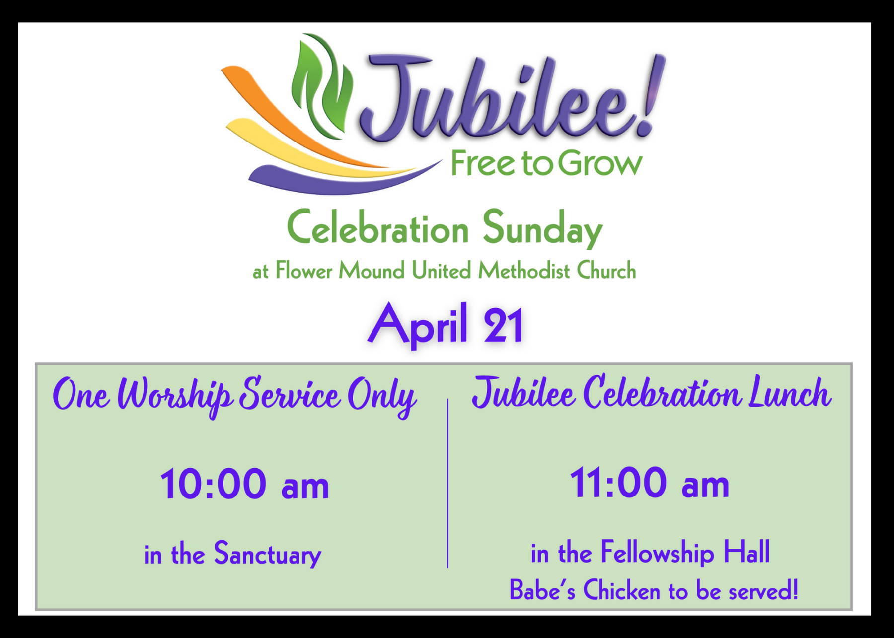 Celebration Sunday Worship Service