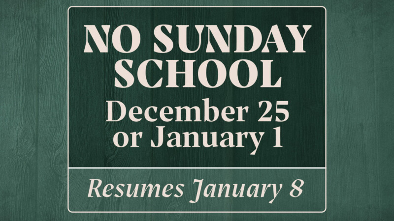 No Sunday School