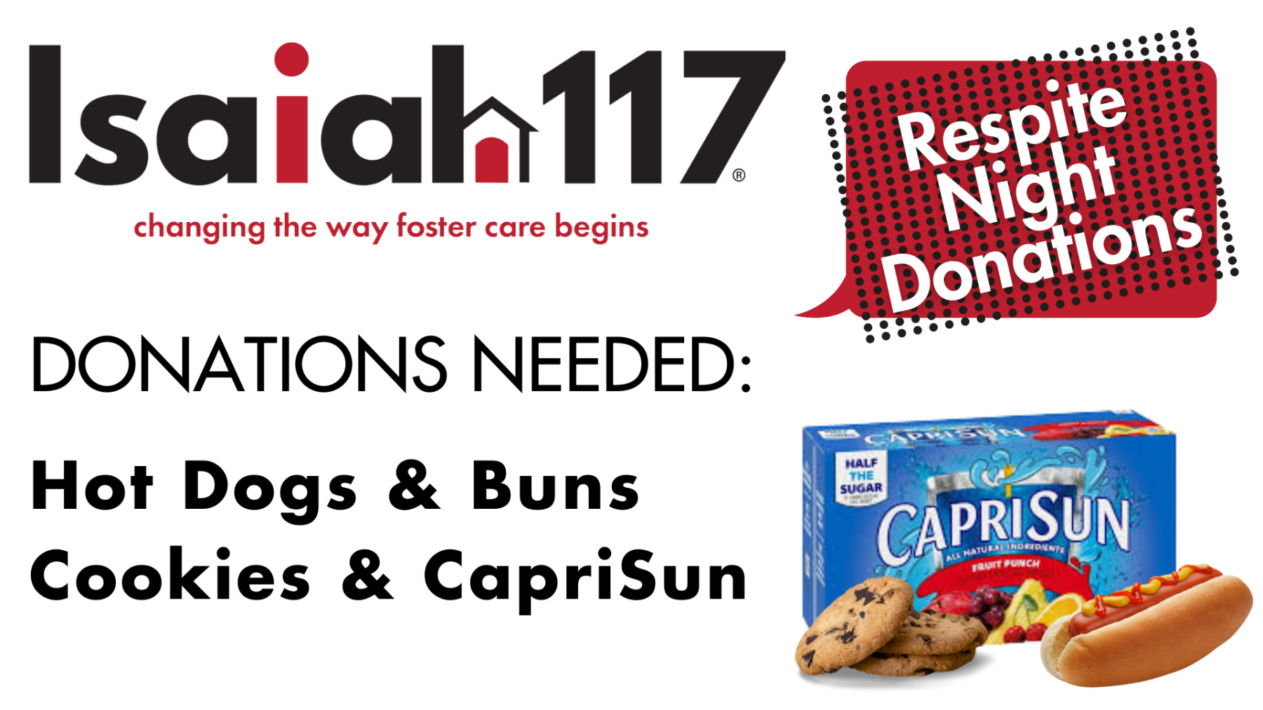 Isaiah 117 Respite Night Donations