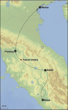Italy Itinerary Map