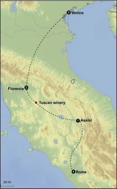 Italy Itinerary Map