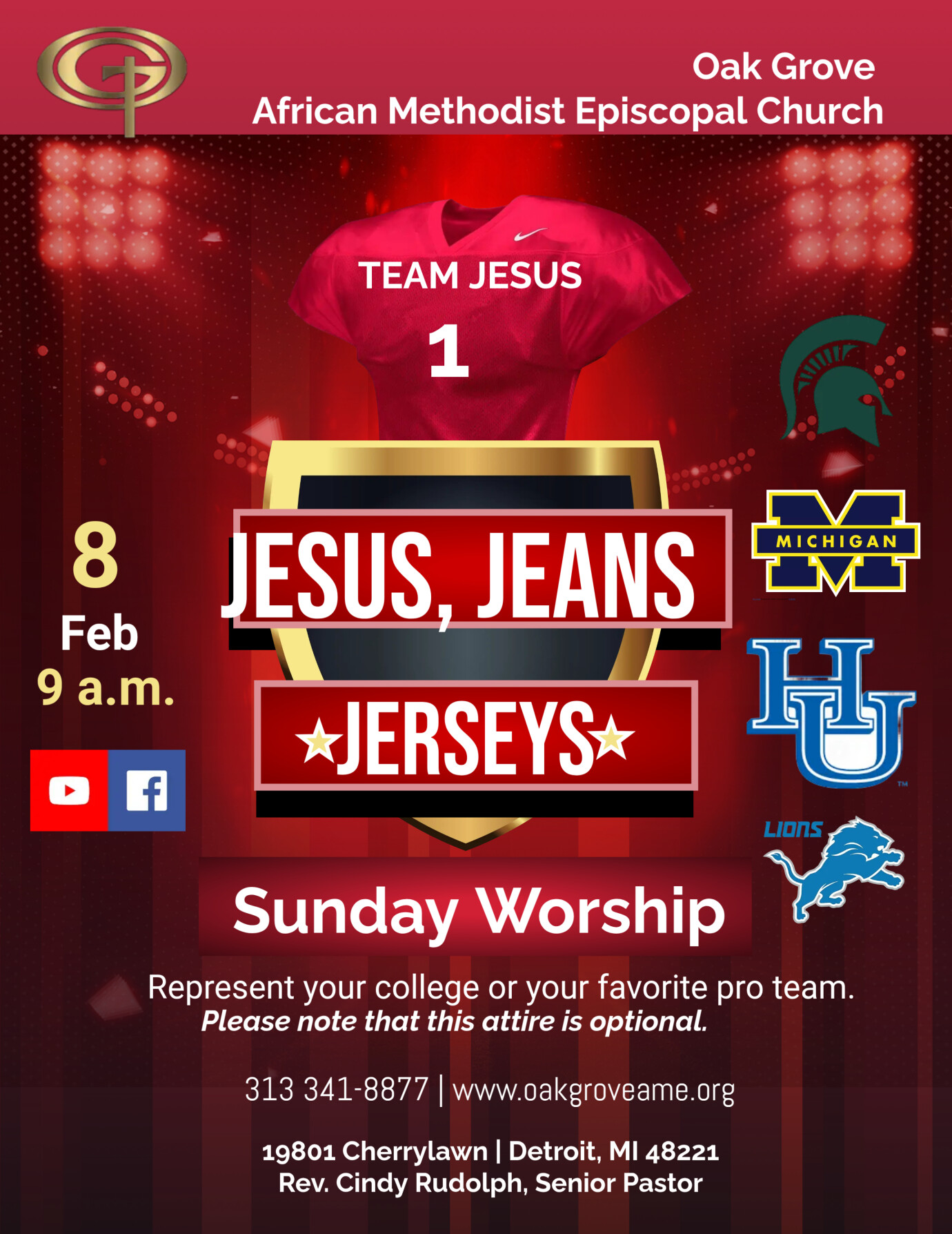 Sunday, February 8, 2026 - Jesus, Jeans & Jerseys