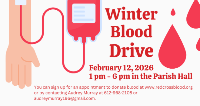 Winter Blood Drive, 1 - 6 pm