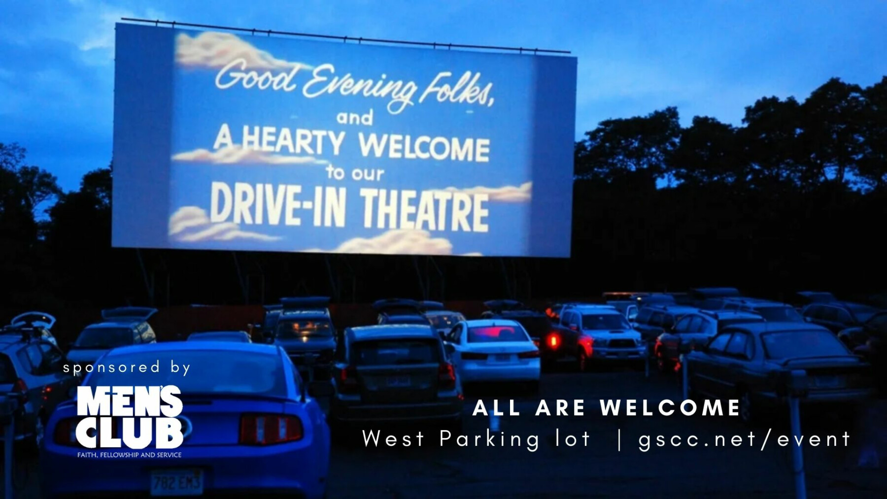 Drive-in movie sponsored by the Men's Club