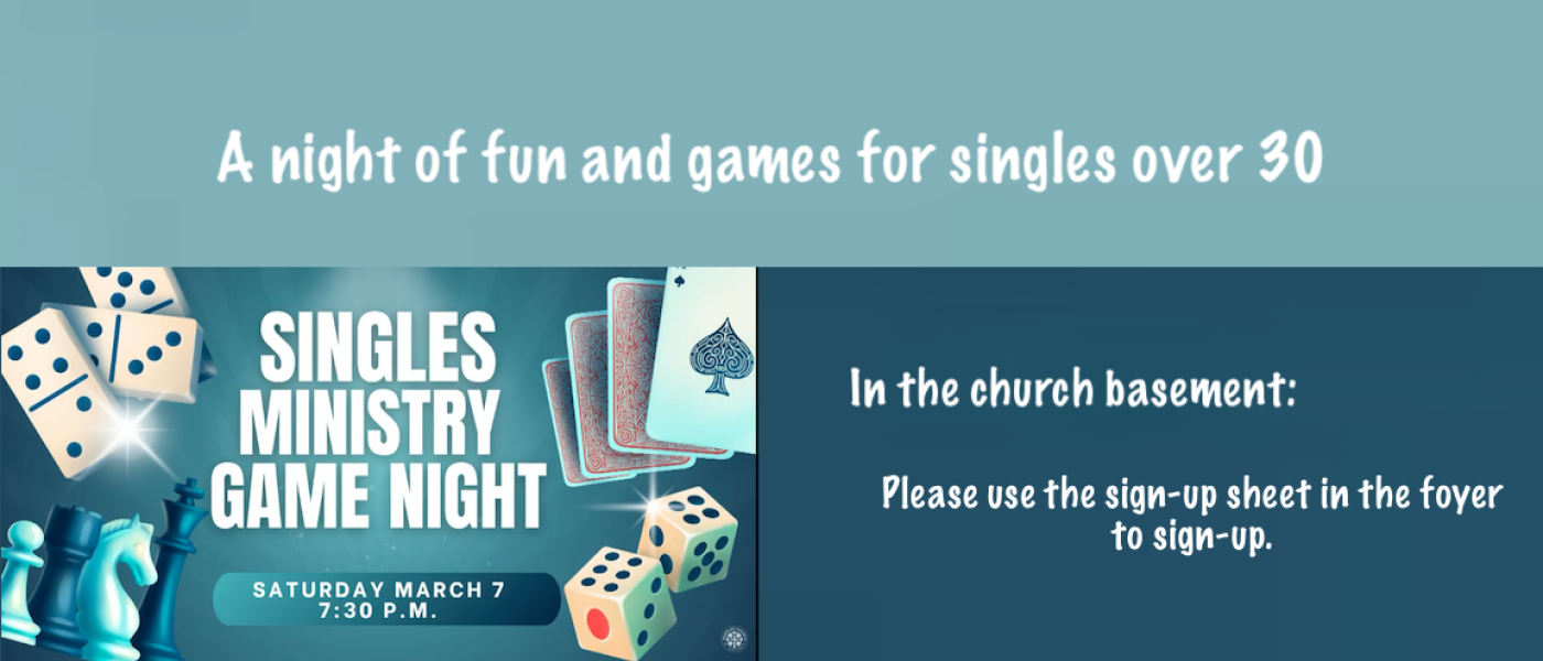 singles ministry games night