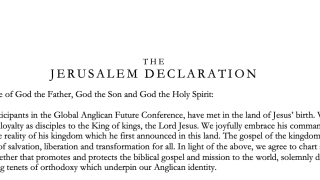 The Jerusalem Declaration