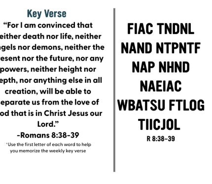 Join us in Memorizing Romans 8:38-39